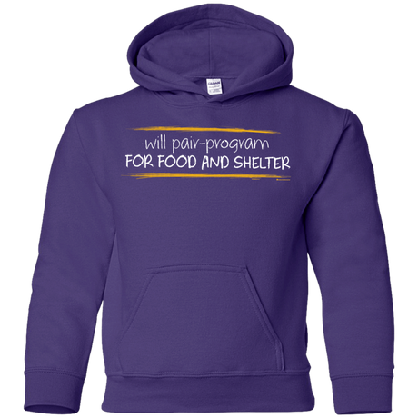 Sweatshirts Purple / YS Pair Programming For Food And Shelter Youth Hoodie