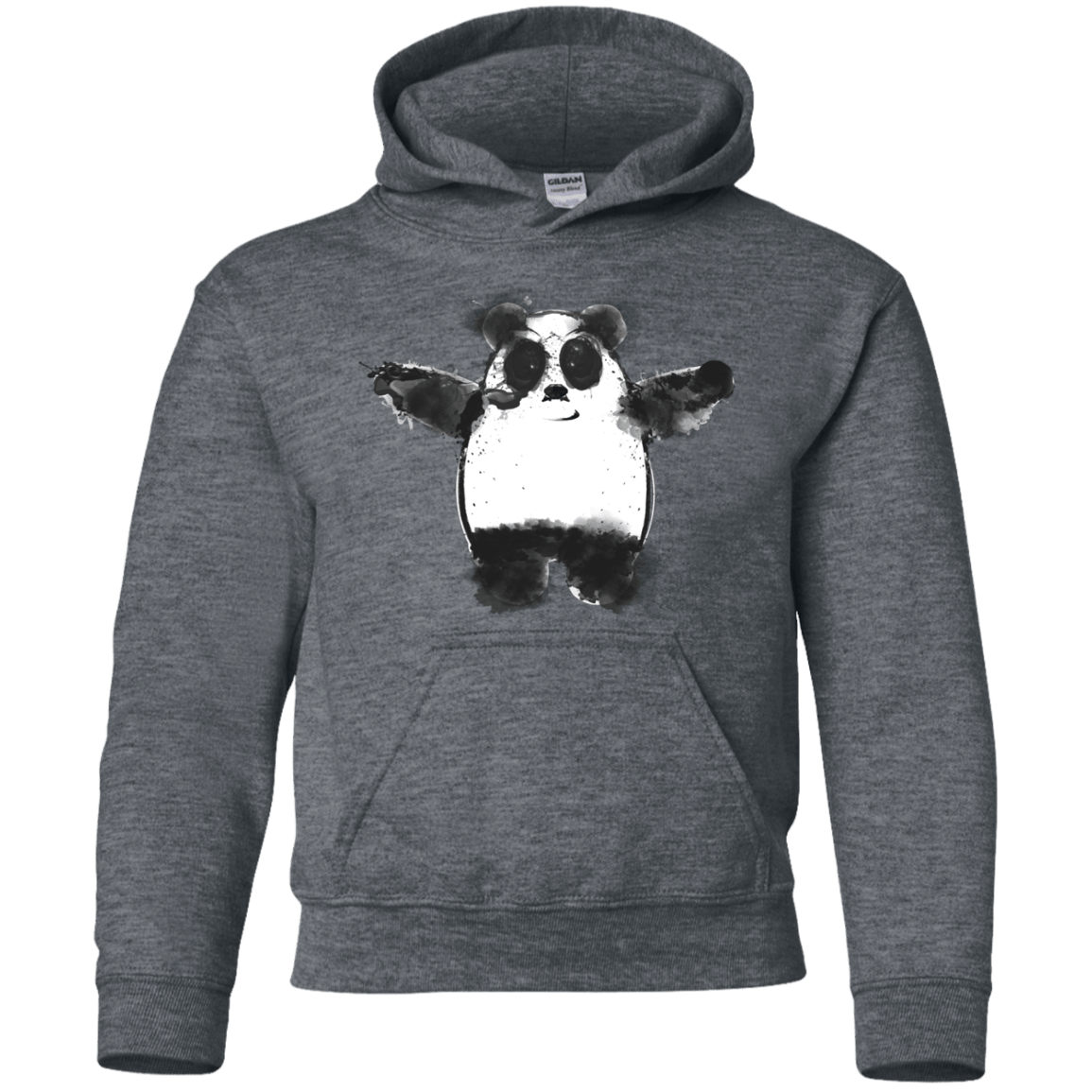 Sweatshirts Dark Heather / YS Panda Ink Youth Hoodie