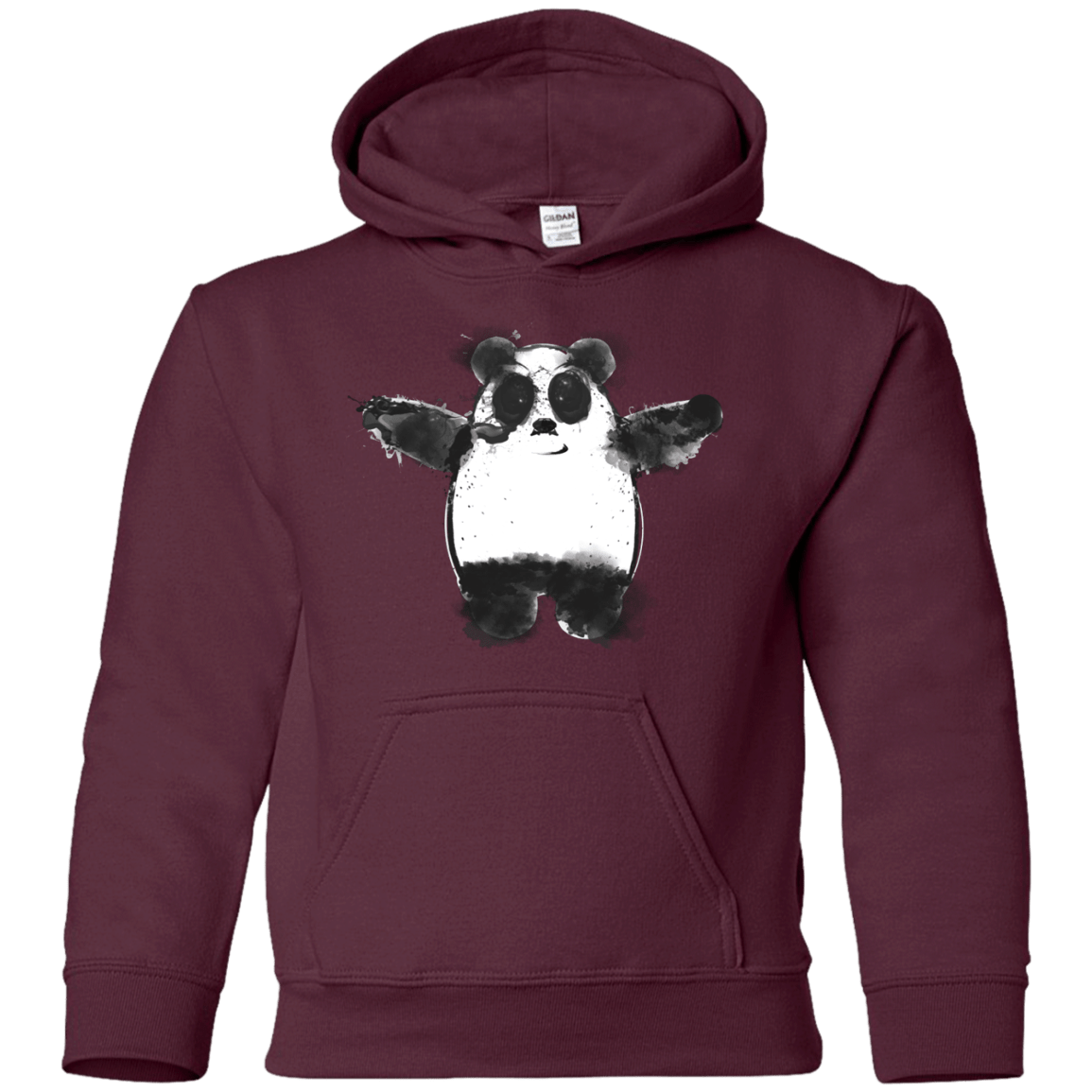 Sweatshirts Maroon / YS Panda Ink Youth Hoodie