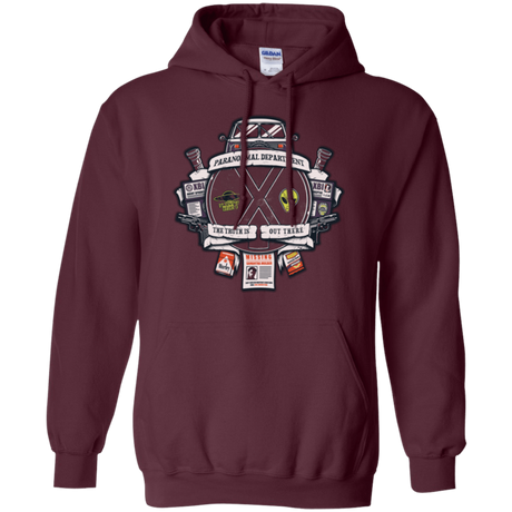 Sweatshirts Maroon / Small Paranormal files Crest Pullover Hoodie