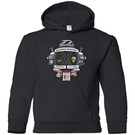 Sweatshirts Black / YS Paranormal files Crest Youth Hoodie