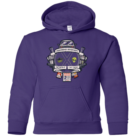 Sweatshirts Purple / YS Paranormal files Crest Youth Hoodie
