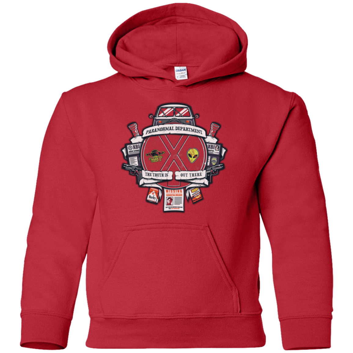 Sweatshirts Red / YS Paranormal files Crest Youth Hoodie