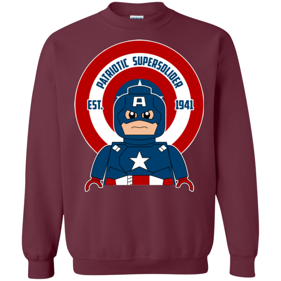 Sweatshirts Maroon / Small Patriotic Supersoldier Crewneck Sweatshirt