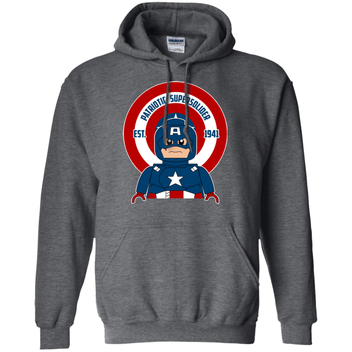 Sweatshirts Dark Heather / Small Patriotic Supersoldier Pullover Hoodie