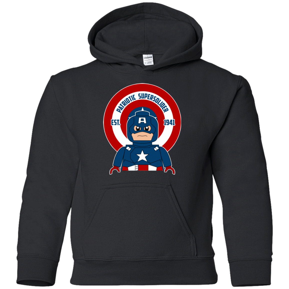 Sweatshirts Black / YS Patriotic Supersoldier Youth Hoodie