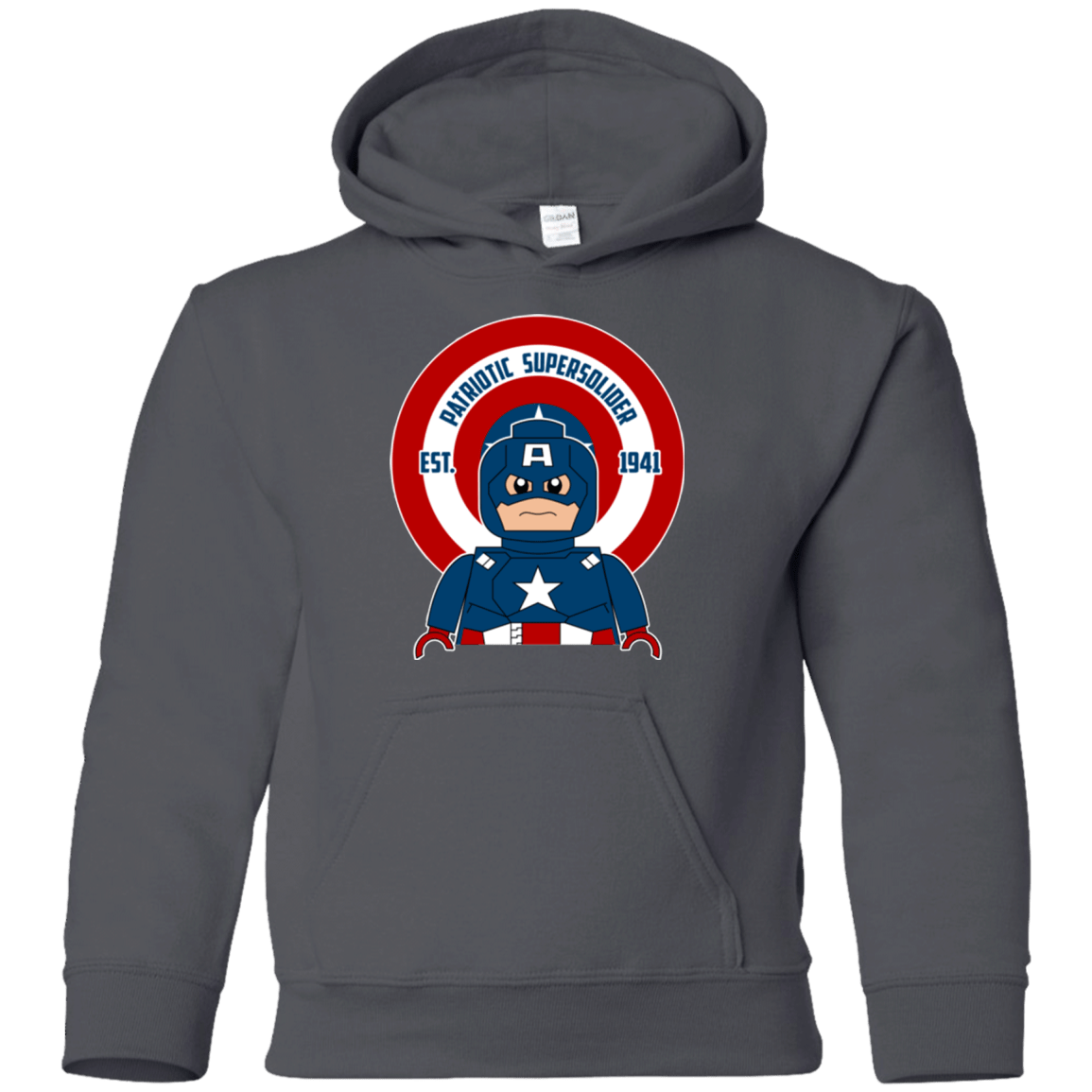 Sweatshirts Charcoal / YS Patriotic Supersoldier Youth Hoodie