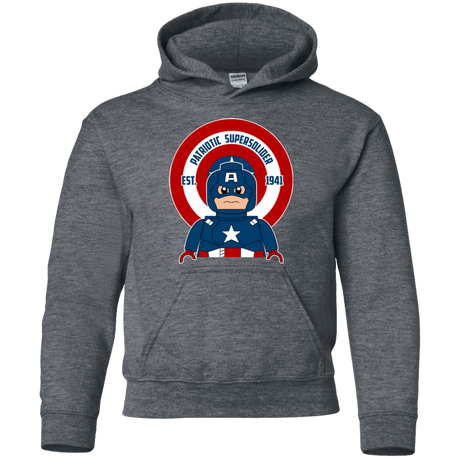 Sweatshirts Dark Heather / YS Patriotic Supersoldier Youth Hoodie