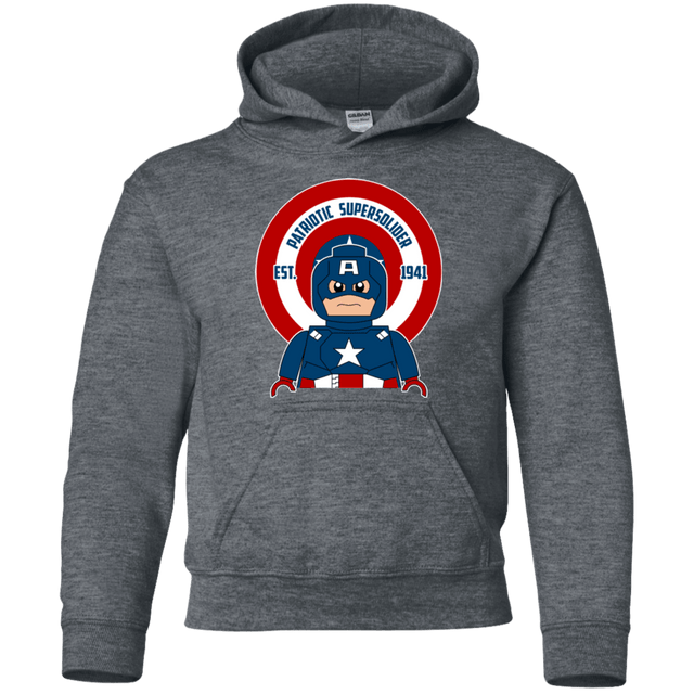 Sweatshirts Dark Heather / YS Patriotic Supersoldier Youth Hoodie