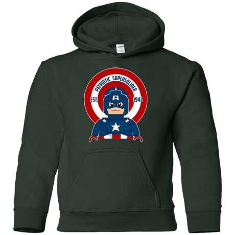 Sweatshirts Forest Green / YS Patriotic Supersoldier Youth Hoodie