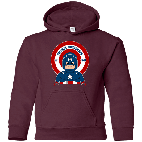 Sweatshirts Maroon / YS Patriotic Supersoldier Youth Hoodie
