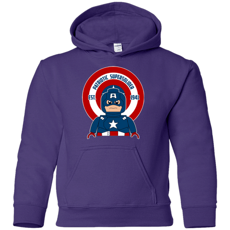 Sweatshirts Purple / YS Patriotic Supersoldier Youth Hoodie