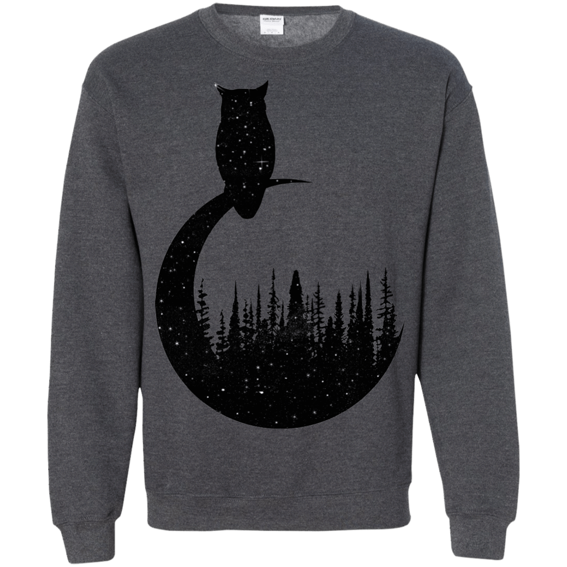 Sweatshirts Dark Heather / S Perched Owl Crewneck Sweatshirt