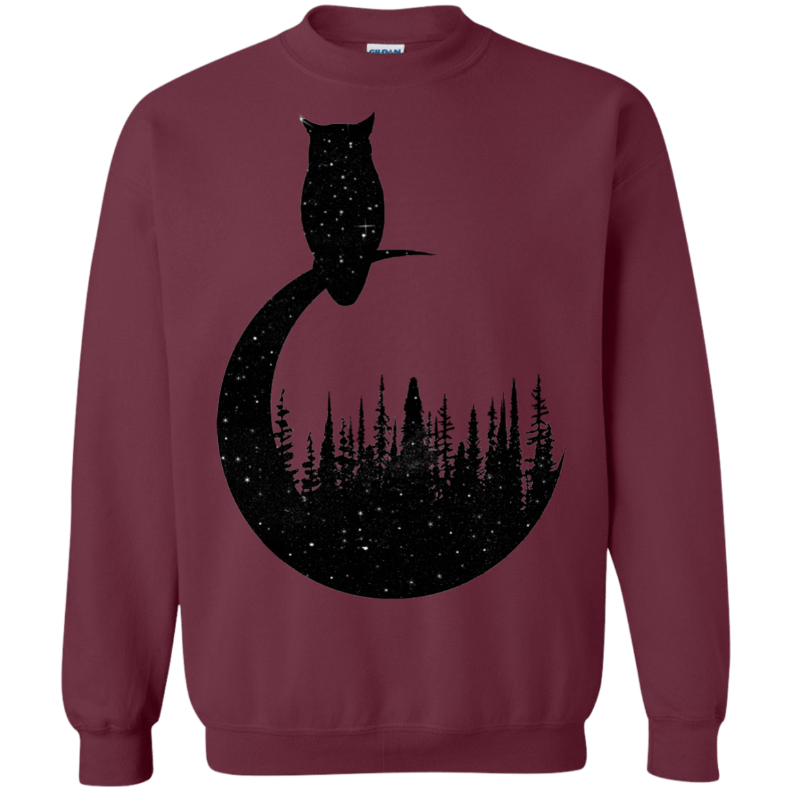 Sweatshirts Maroon / S Perched Owl Crewneck Sweatshirt