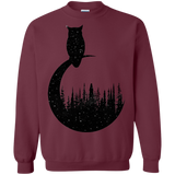 Sweatshirts Maroon / S Perched Owl Crewneck Sweatshirt