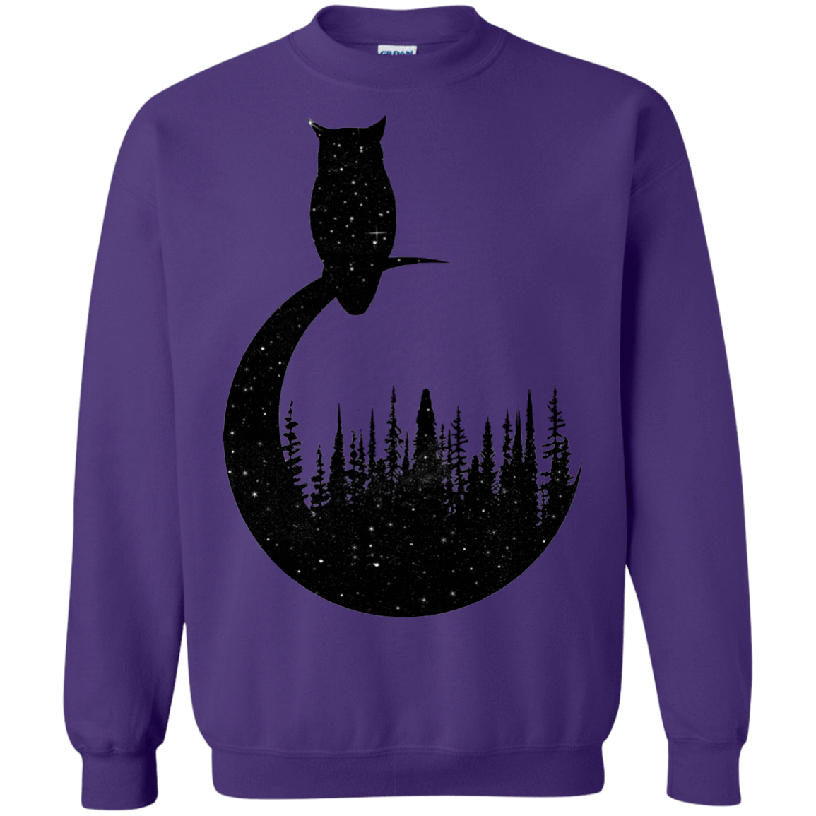 Sweatshirts Purple / S Perched Owl Crewneck Sweatshirt