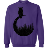 Sweatshirts Purple / S Perched Owl Crewneck Sweatshirt