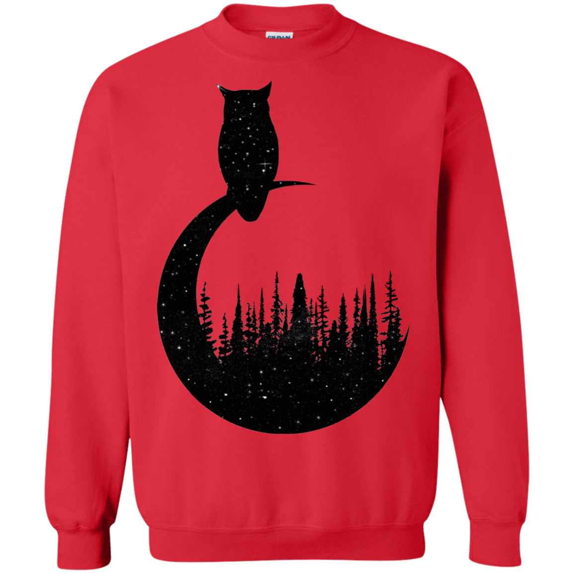 Sweatshirts Red / S Perched Owl Crewneck Sweatshirt