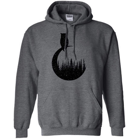 Sweatshirts Dark Heather / S Perched Owl Pullover Hoodie