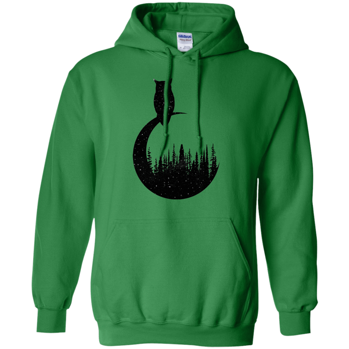 Sweatshirts Irish Green / S Perched Owl Pullover Hoodie