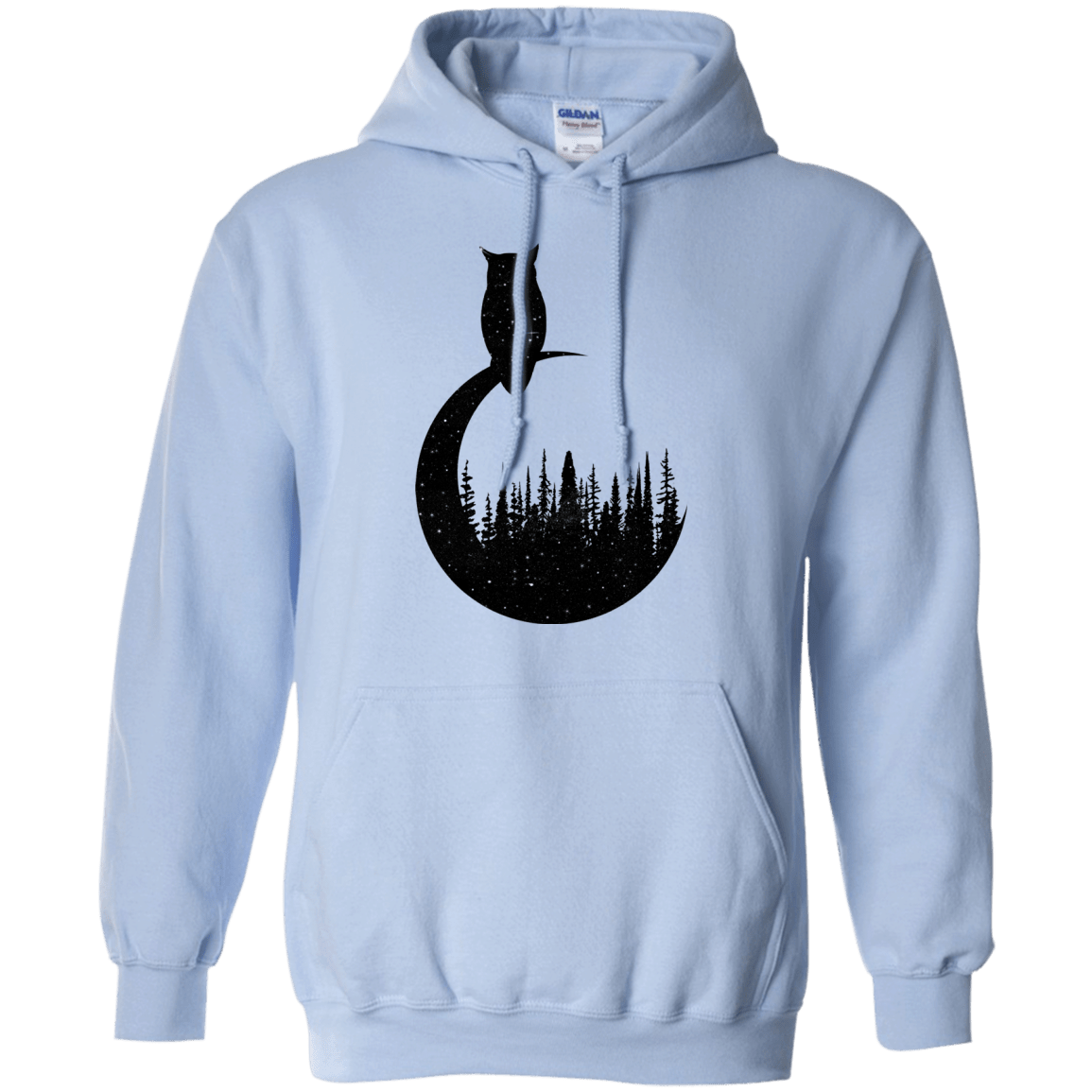 Sweatshirts Light Blue / S Perched Owl Pullover Hoodie