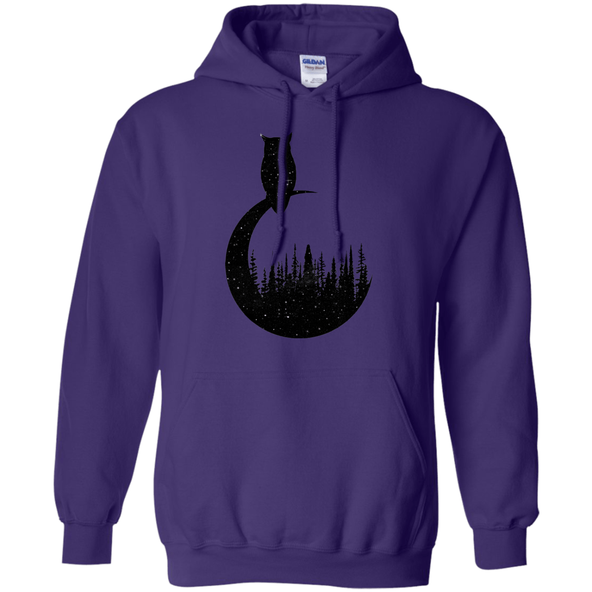 Sweatshirts Purple / S Perched Owl Pullover Hoodie