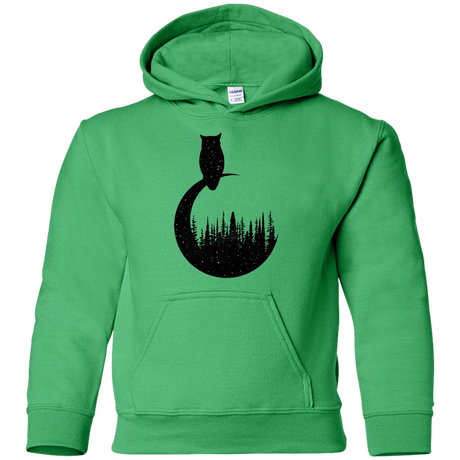 Sweatshirts Irish Green / YS Perched Owl Youth Hoodie