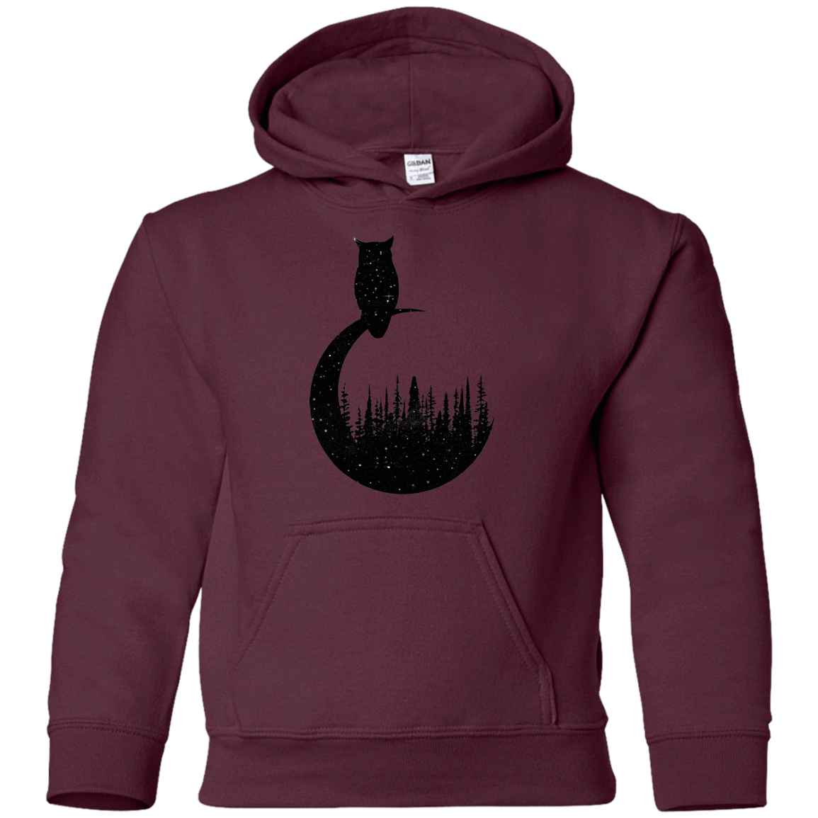 Sweatshirts Maroon / YS Perched Owl Youth Hoodie