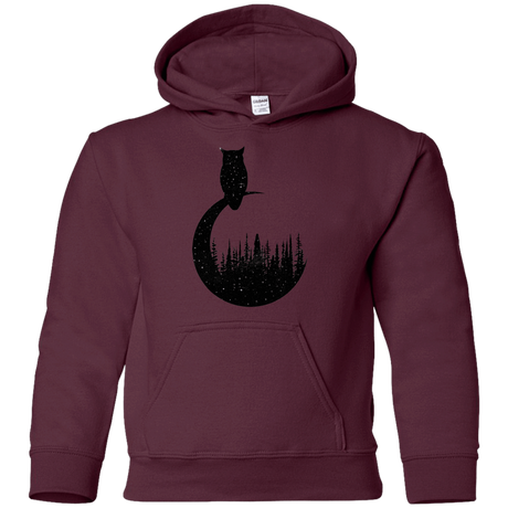 Sweatshirts Maroon / YS Perched Owl Youth Hoodie