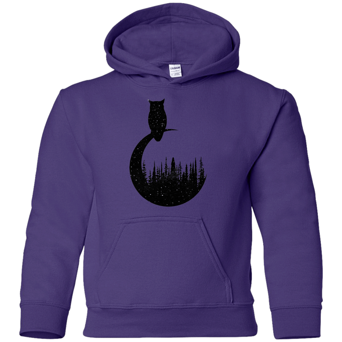 Sweatshirts Purple / YS Perched Owl Youth Hoodie