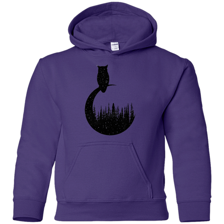 Sweatshirts Purple / YS Perched Owl Youth Hoodie