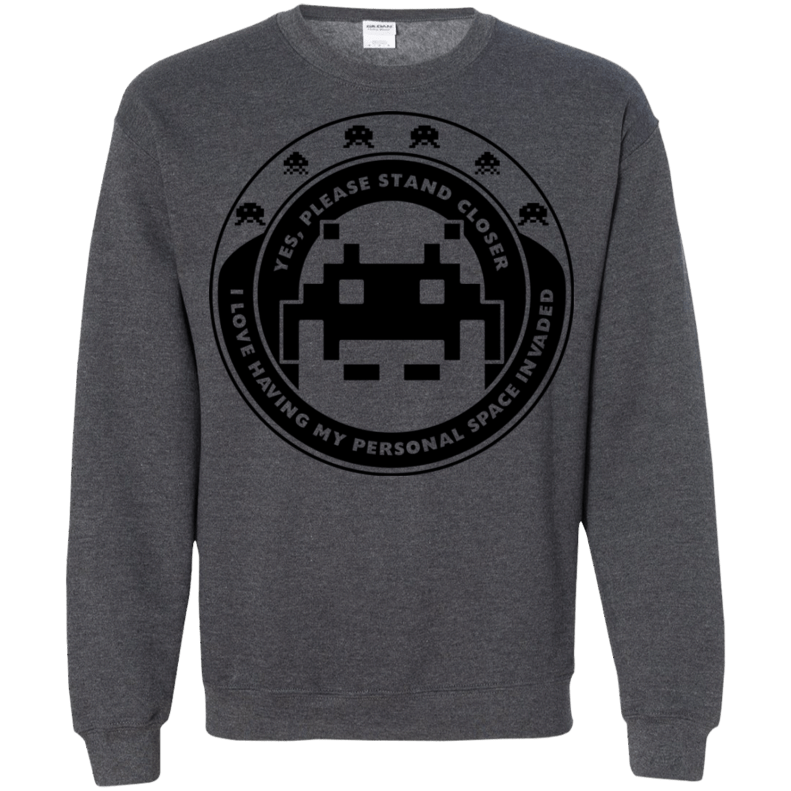 Sweatshirts Dark Heather / S Personal Space Invader Crewneck Sweatshirt