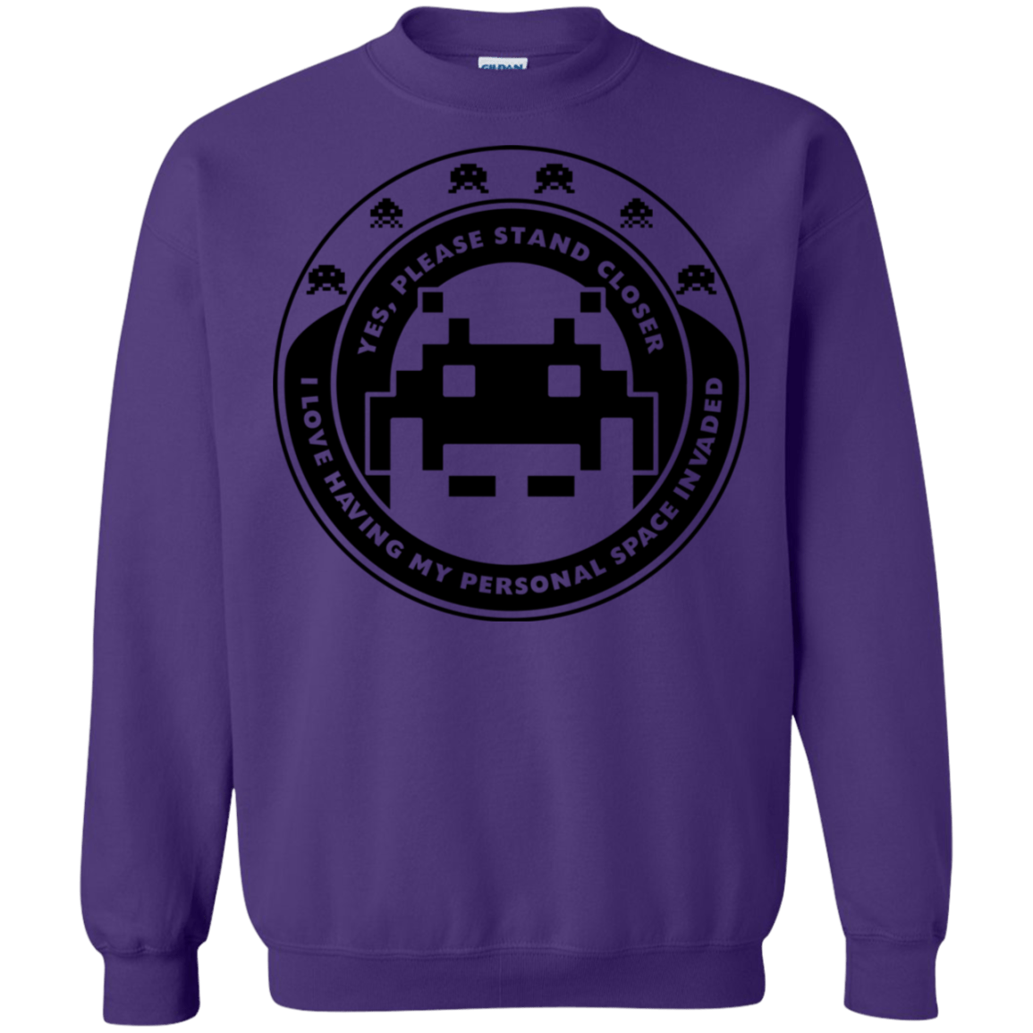 Sweatshirts Purple / S Personal Space Invader Crewneck Sweatshirt