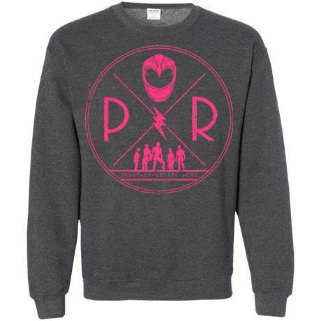 Sweatshirts Dark Heather / Small Pink Power Crewneck Sweatshirt