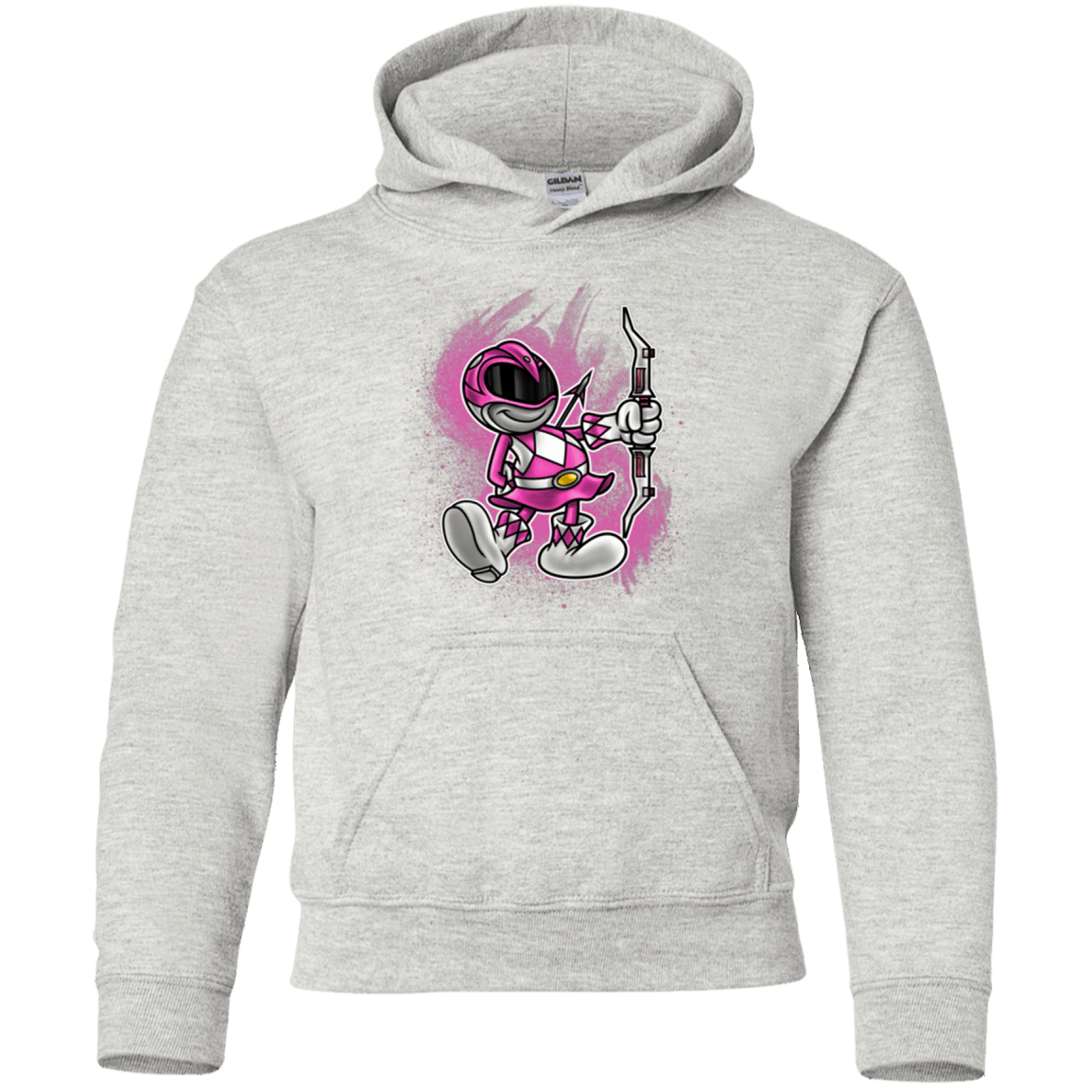 Sweatshirts Ash / YS Pink Ranger Artwork Youth Hoodie