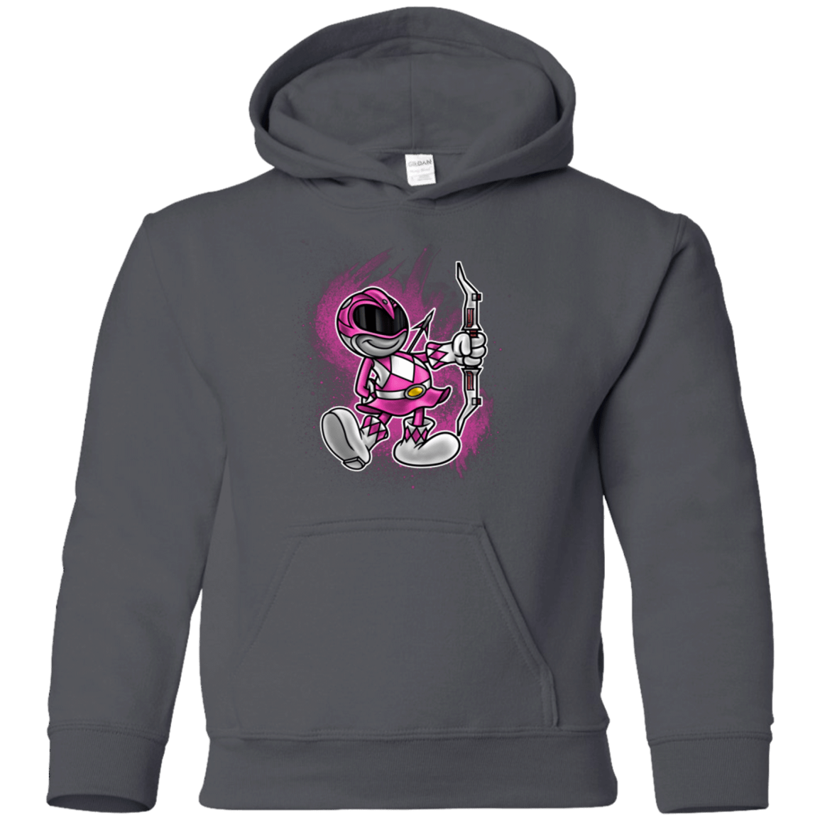 Sweatshirts Charcoal / YS Pink Ranger Artwork Youth Hoodie