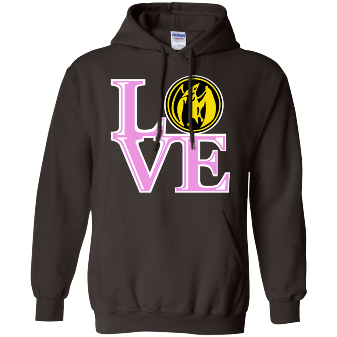 Sweatshirts Dark Chocolate / Small Pink Ranger LOVE Pullover Hoodie