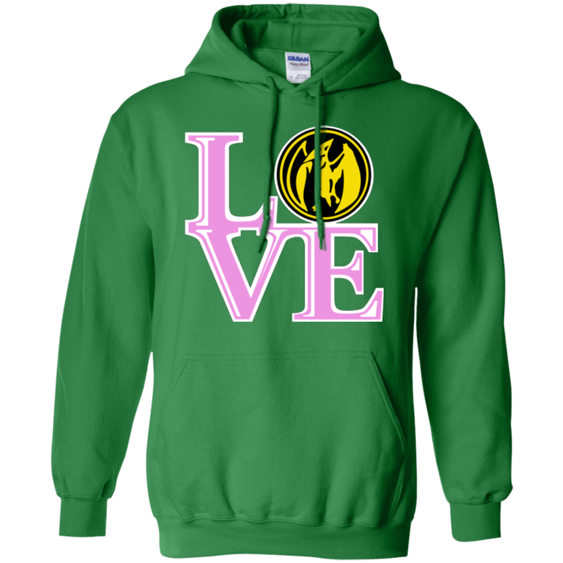 Sweatshirts Irish Green / Small Pink Ranger LOVE Pullover Hoodie