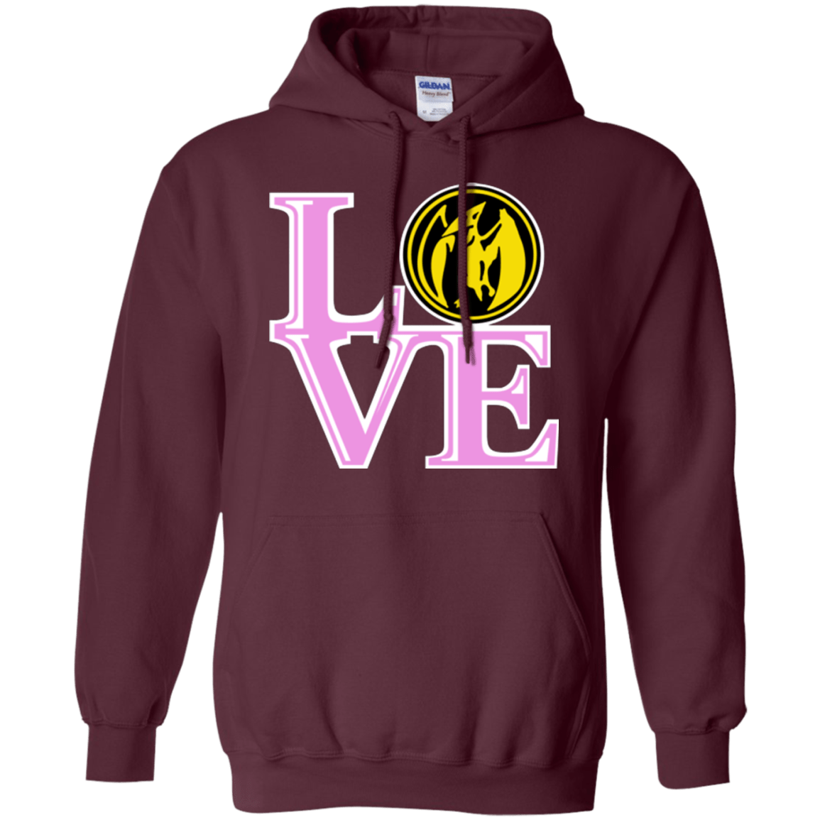 Sweatshirts Maroon / Small Pink Ranger LOVE Pullover Hoodie