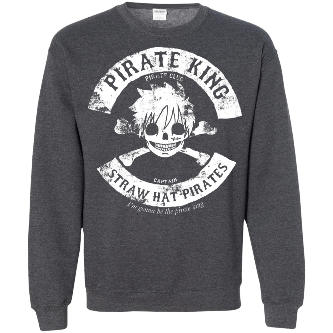 Sweatshirts Dark Heather / S Pirate King Skull Crewneck Sweatshirt