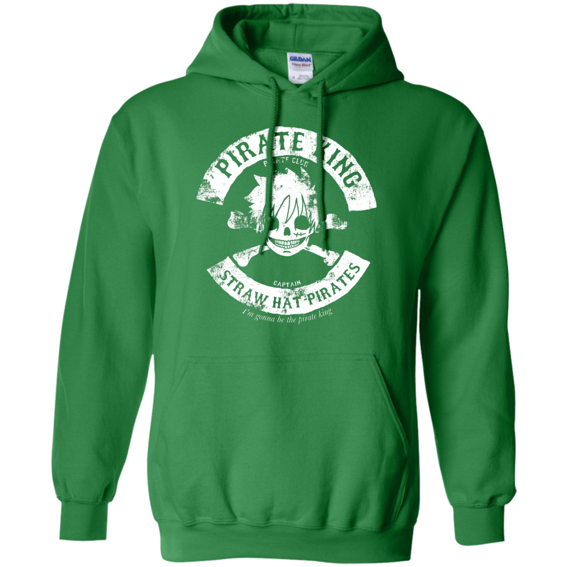 Sweatshirts Irish Green / S Pirate King Skull Pullover Hoodie