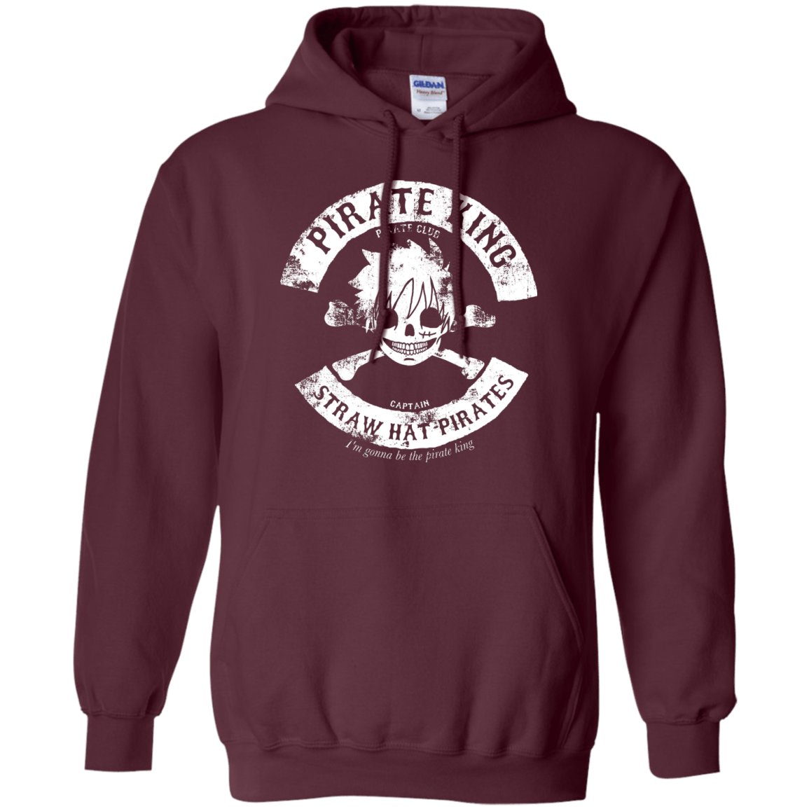 Sweatshirts Maroon / S Pirate King Skull Pullover Hoodie