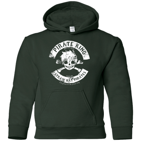 Sweatshirts Forest Green / YS Pirate King Skull Youth Hoodie