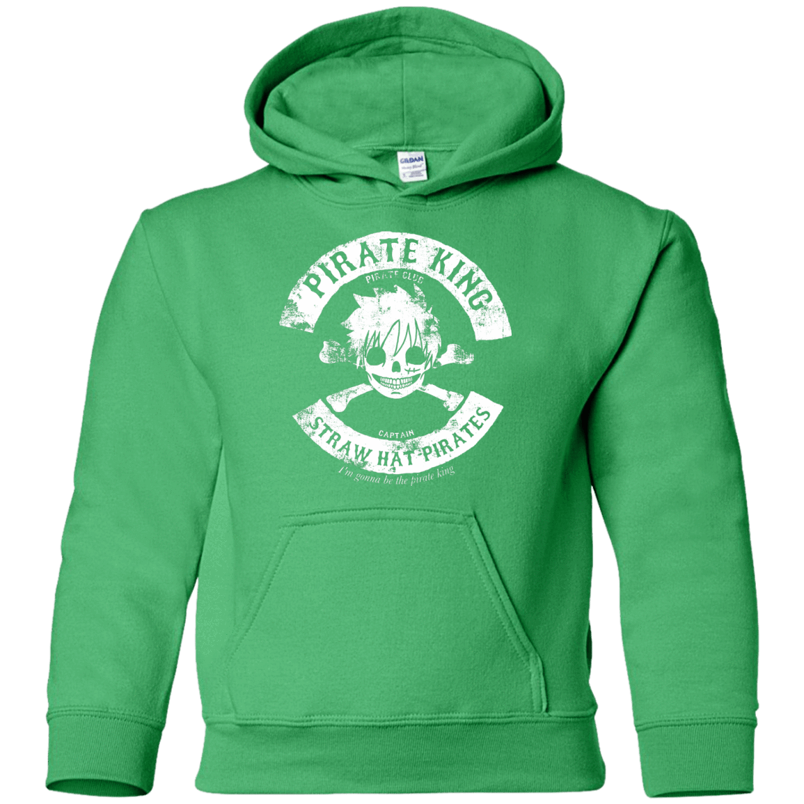 Sweatshirts Irish Green / YS Pirate King Skull Youth Hoodie