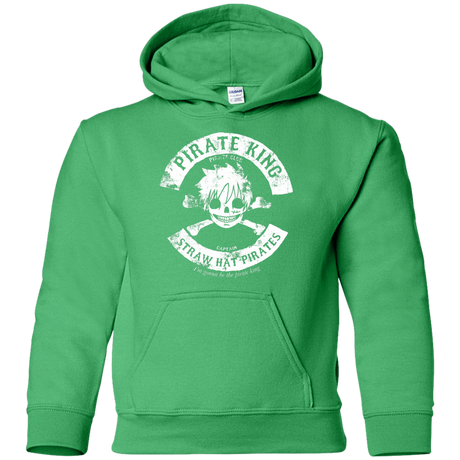Sweatshirts Irish Green / YS Pirate King Skull Youth Hoodie