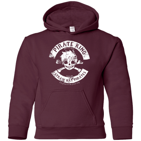 Sweatshirts Maroon / YS Pirate King Skull Youth Hoodie