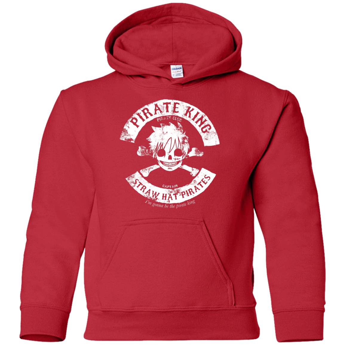 Sweatshirts Red / YS Pirate King Skull Youth Hoodie