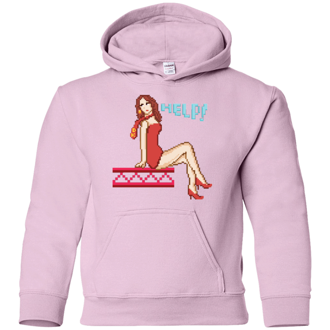 Sweatshirts Light Pink / YS Pixel Pinup Pauline Youth Hoodie