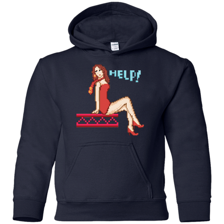 Sweatshirts Navy / YS Pixel Pinup Pauline Youth Hoodie