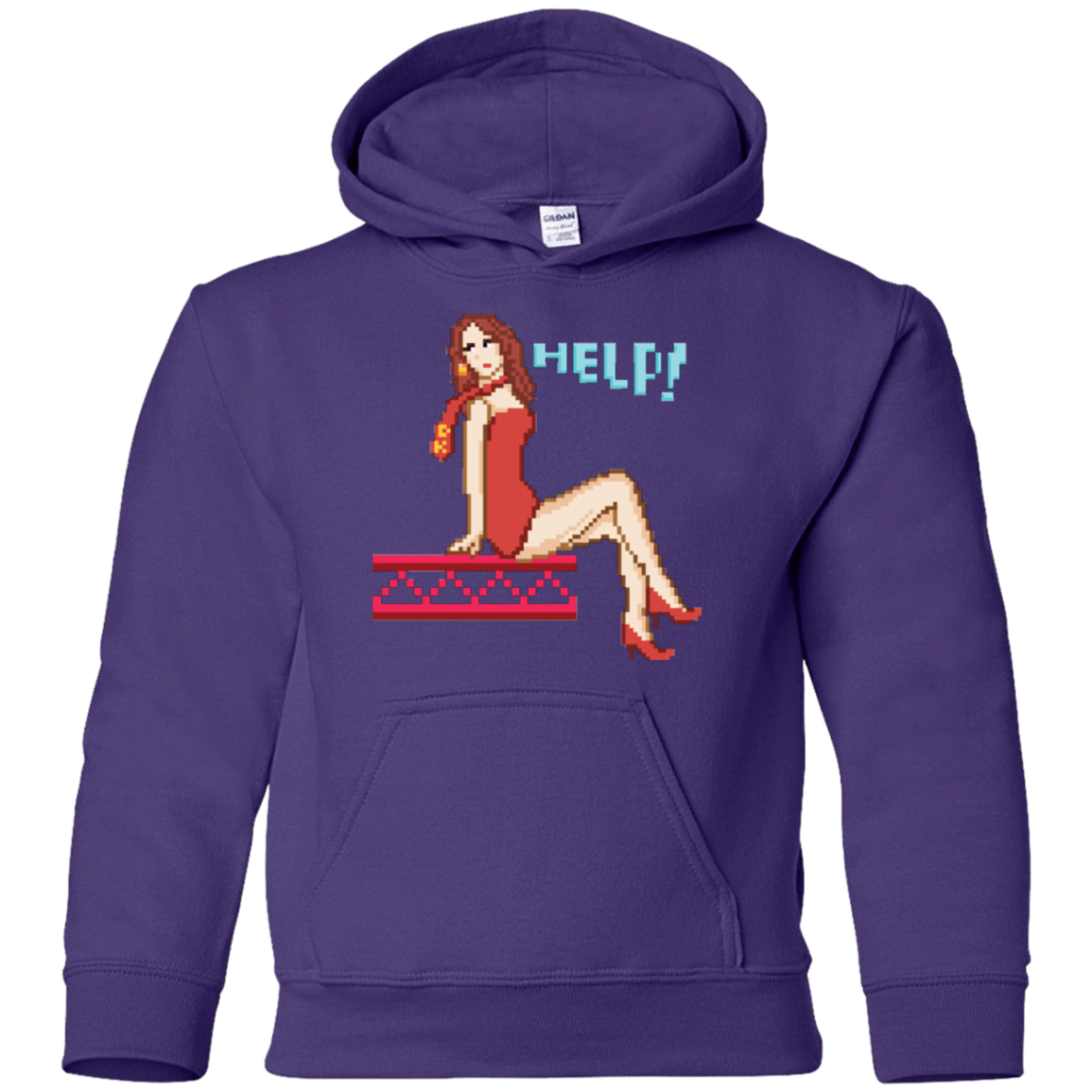 Sweatshirts Purple / YS Pixel Pinup Pauline Youth Hoodie